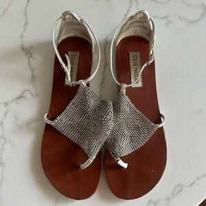 Steve Madden Silver Mesh Sandals for Women